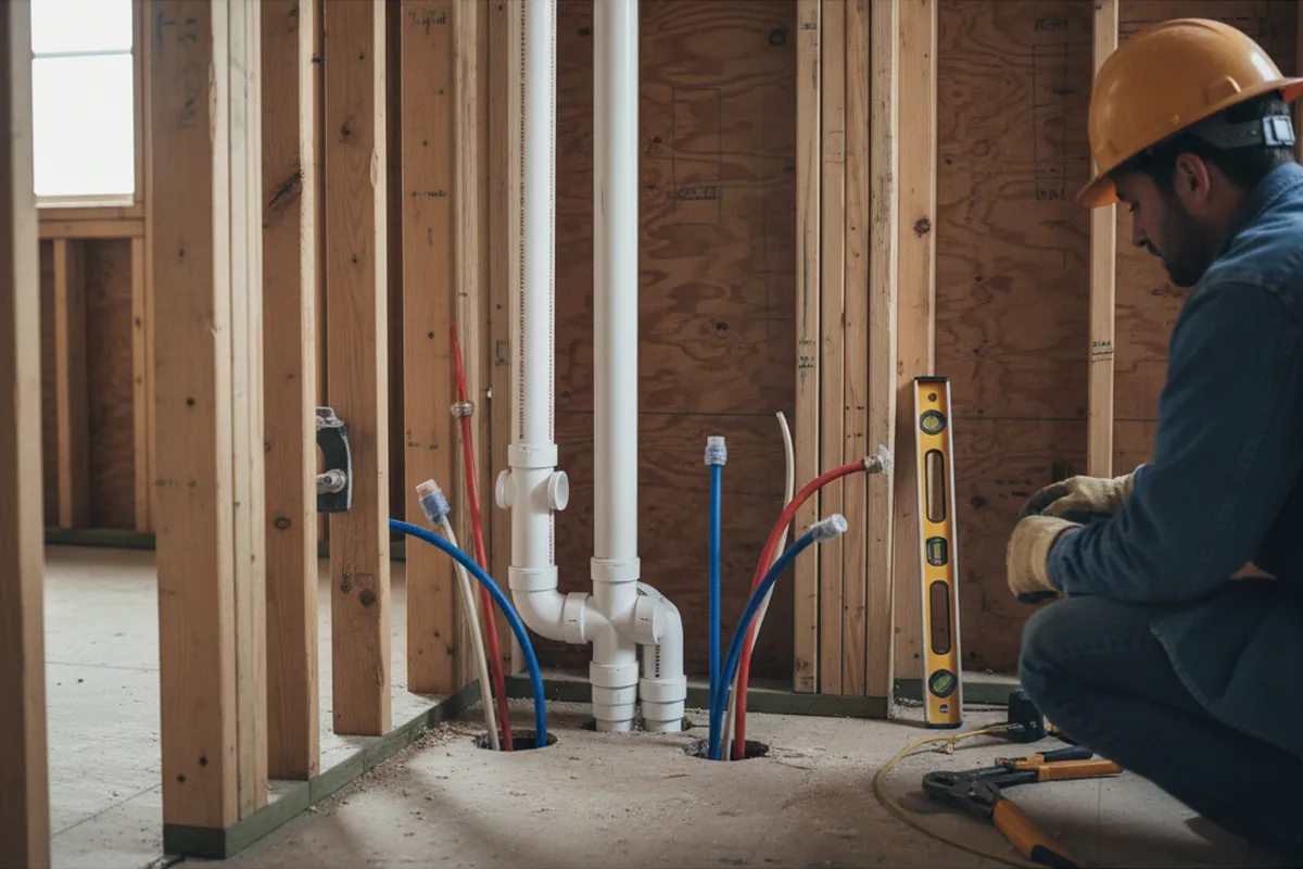 Drain and supply rough-in during Drain Cleaning in Twelve Mile